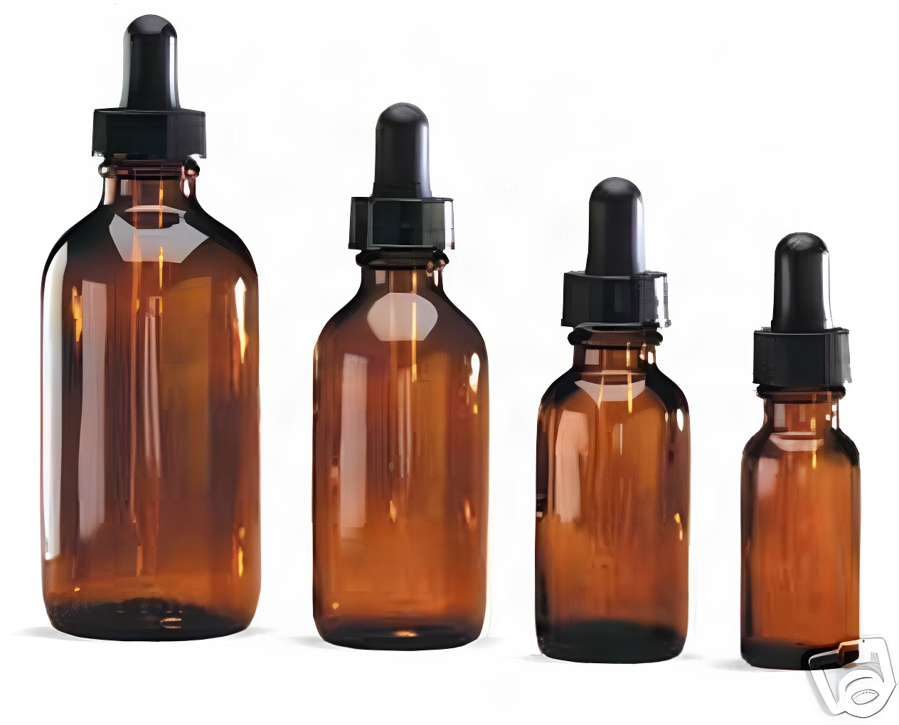 1 Dozen Amber Glass Dropper Bottles 1 oz.