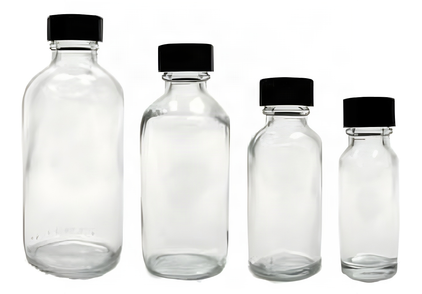 1 Dozen Flint Glass Bottles 1/2 oz.